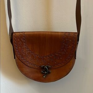 Vintage Gunderi Gun Deri Tooled Leather Bag Saddlebag Shape Scottie Dogs Artisan